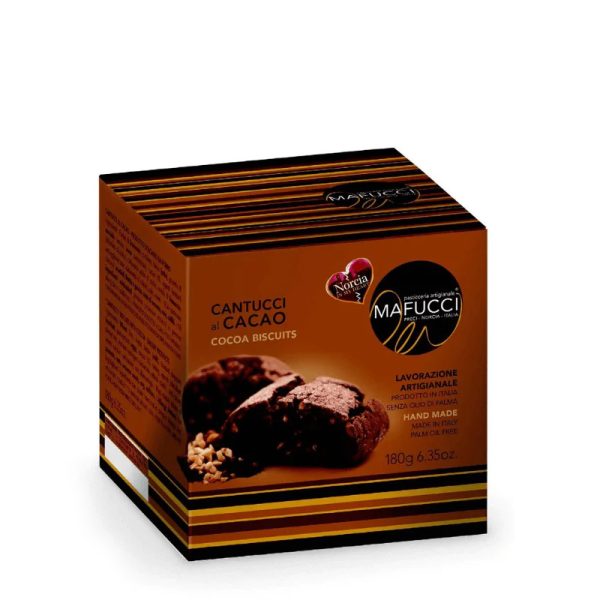 Il Cantuccio al cacao è un ottimo prodotto realizzato con materie prime di alta qualità, seguendo un’antica ricetta tramandata da generazioni. Nonostante il cacao sia l’ingrediente predominante, il suo sapore non sovrasta la delicatezza dell’impasto, rendendolo un dolce secco ottimo da gustare in qualunque momento della giornata, da soli per il delicato e persistente gusto del cacao, perfetti se utilizzati per la realizzazione di una cheesecake al cioccolato.