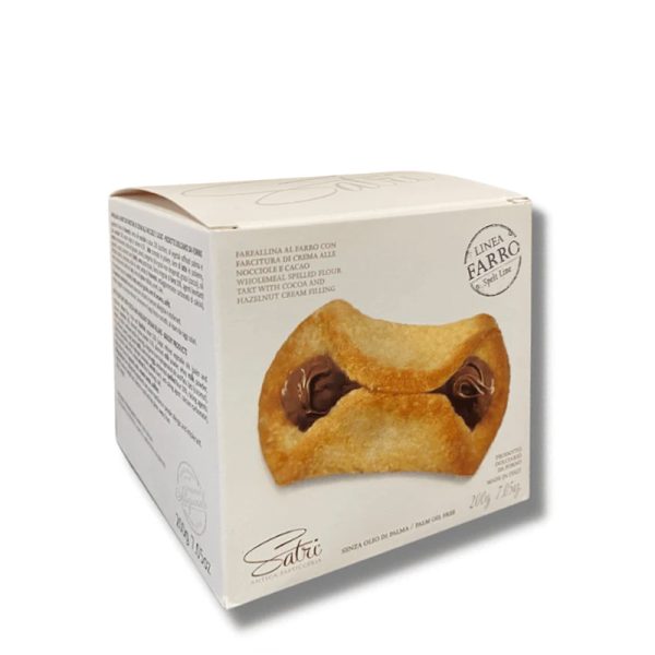 Farfalline al Farro con Crema di Nocciole e Cacao in astuccio 8pz - La Petronilla