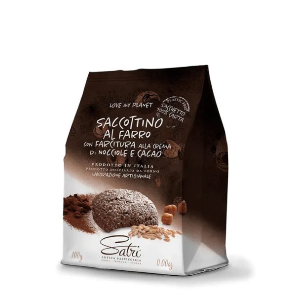 Saccottini al Farro con crema alla Nocciola e Cacao in Sacchetto 100% Plastic free - La Petronilla